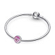 Clip Pandora Flor Pensamiento Rosa 790772C01