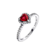 Anillo Pandora Corazón Nivelado Rojo Brillante - 198421C02