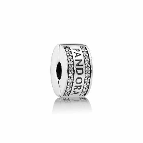 Clip plata circon logo pandora 792056CZ