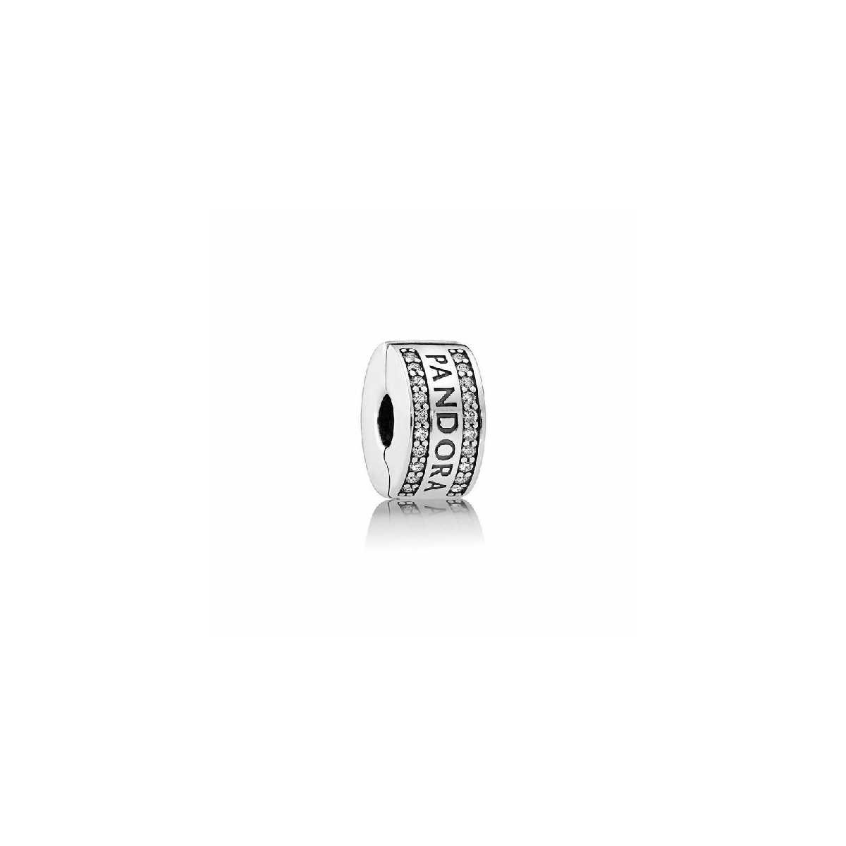 Clip plata circon logo pandora 792056CZ