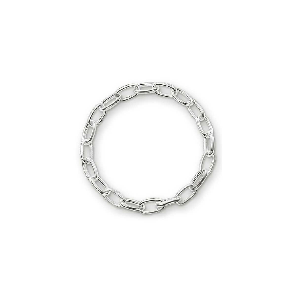 PULSERA PLATA ANILLAS OVALES  A1116-001-12-S