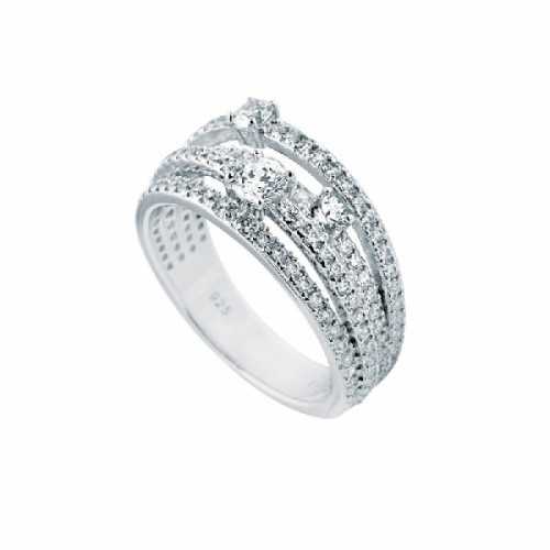 Anillo Diamonfire Plata Con 131 Circonitas Brillantes 6114751082