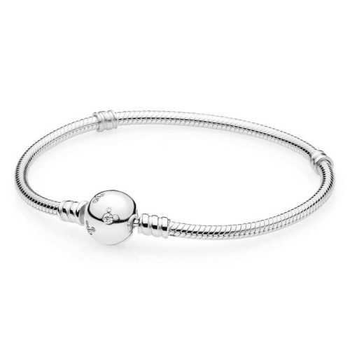 Pulsera Moments en plata de ley con cierre Mickey - 590731CZ