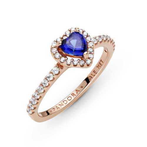 Anillo Pandora Rose Corazón Azul Brillante - 188421C01