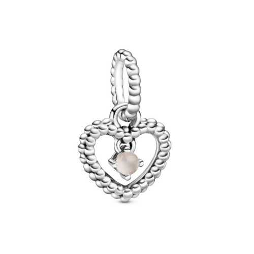 Charm Pandora Corazón Piedra Rosa 798854C06