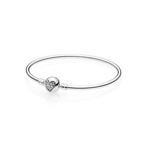 Pulsera rigida cierre corazon hielo - 596404CZ