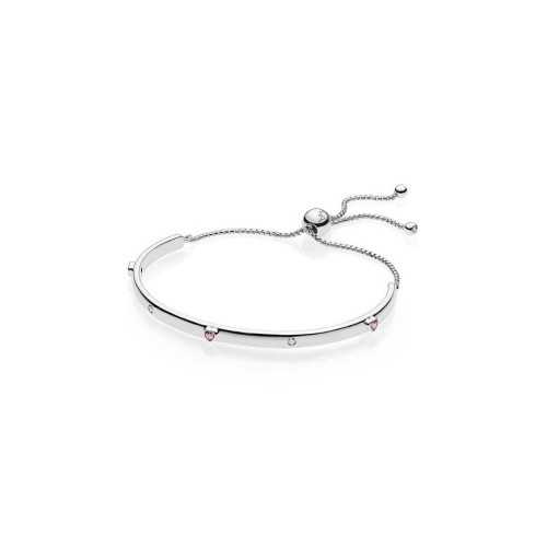 Pulsera Pandora Circonitas Fucsias Corazón - 596585FPC