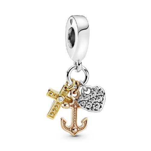 Charm Pandora Anlca, Corazón y Cruz 799354C01