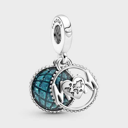 Charm Pandora Mamá Globo con Purpurina 799368C01