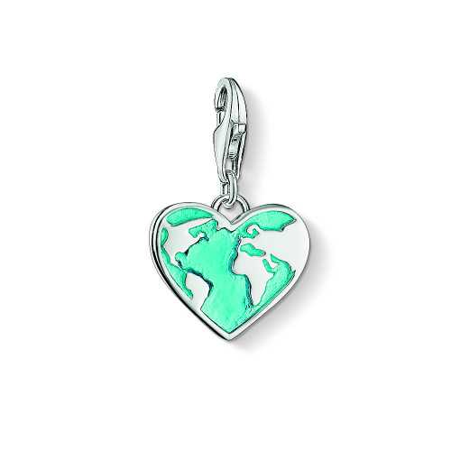 Charm Thomas Sabo Corazon-Globo Turquesa 1429-007-17