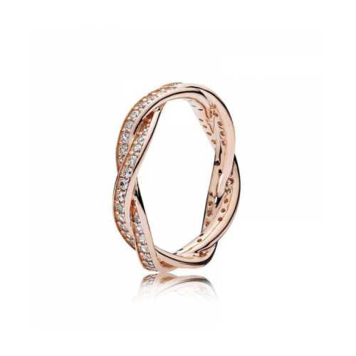 Anillo rose circonita trenzado - 180892CZ