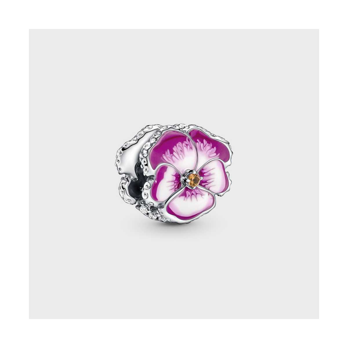 Charm Pandora Flor Pensamiento Rosa 790777C01