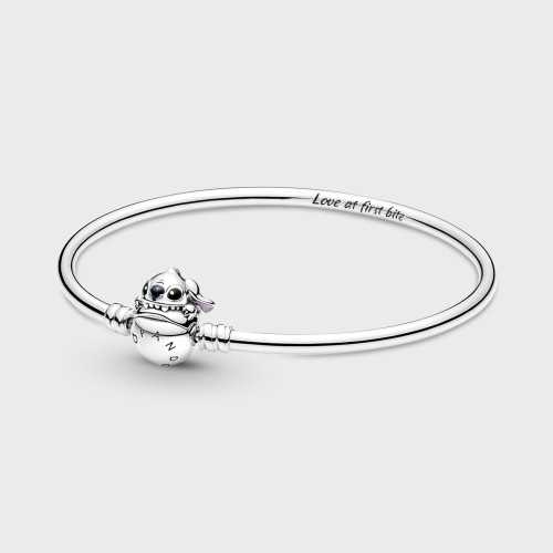 Pulsera Rígida Pandora Moments Cierre Mordisco Stitch de Disney 591683C01-17