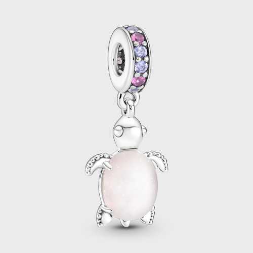 Charm Colgante Pandora Tortuga Marina Cristal de Murano Rosa 798939C02