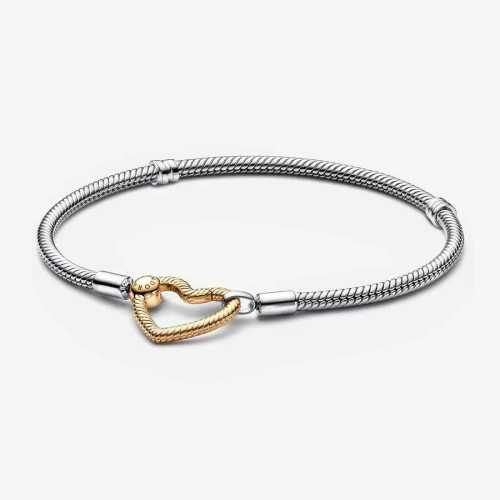 Pulsera Pandora Moments Cadena de Serpiente Cierre Corazón - 569539C00