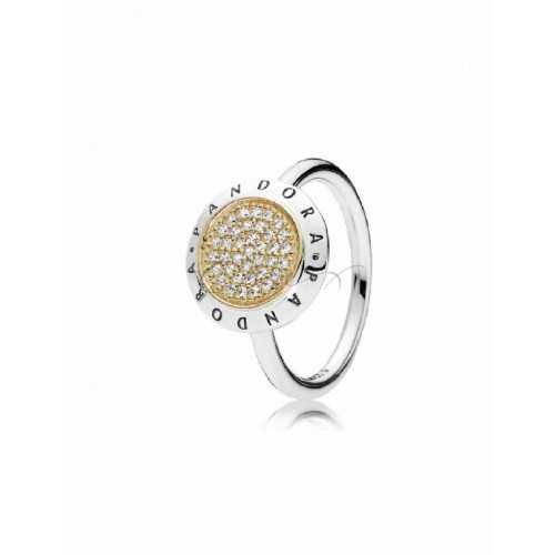 Anillo plata oro circonit logo - 196231CZ