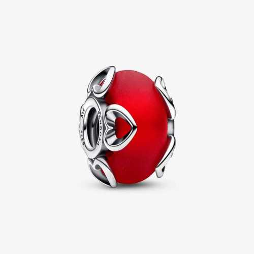 Charm Pandora de Cristal de Murano Rojo Helado y Corazones 792497C01