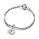 Charm Pandora Colgante Doble Corazón Blanco Anacarado 792649C01