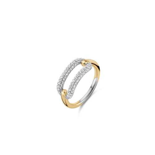 Anillo TI SENTO de Plata Chapado en Oro 12228ZY/54