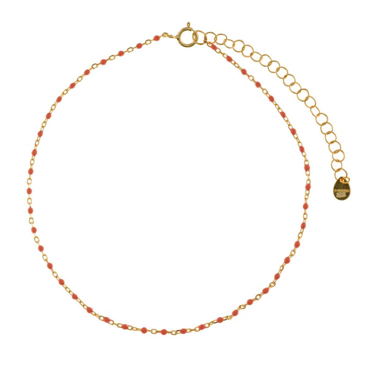 Pulsera Plata Dorada Bolitas Coral 224TB019