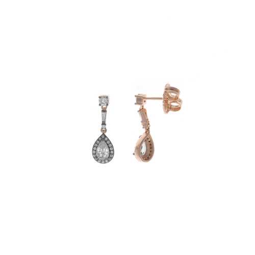 Pendientes Salvatore Chapado Rosa Baguette 136A0415