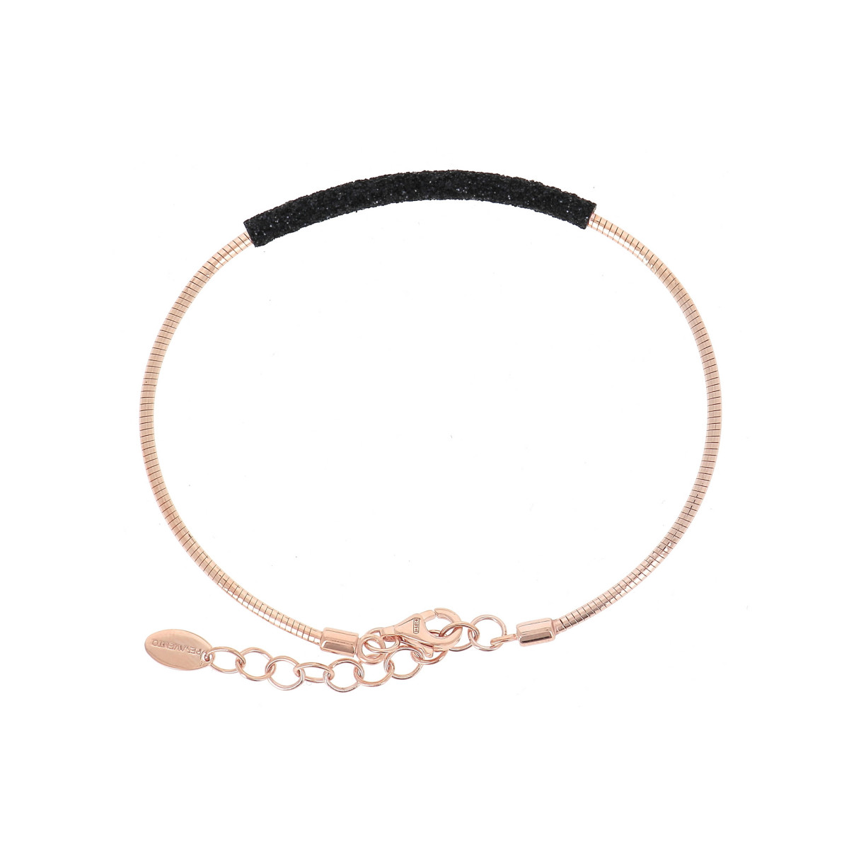 Pulsera Pesavento DNA Spring. Plata Rosa + Polvo Negro WDNAB187