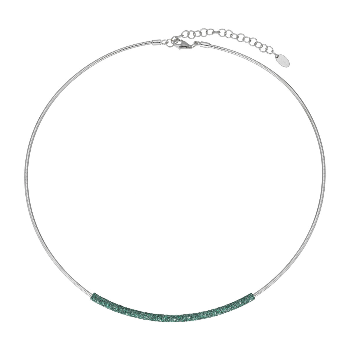 Collar Pesavento DNA Spring. Plata Rodio + Verde Amazzonia WPSCG003