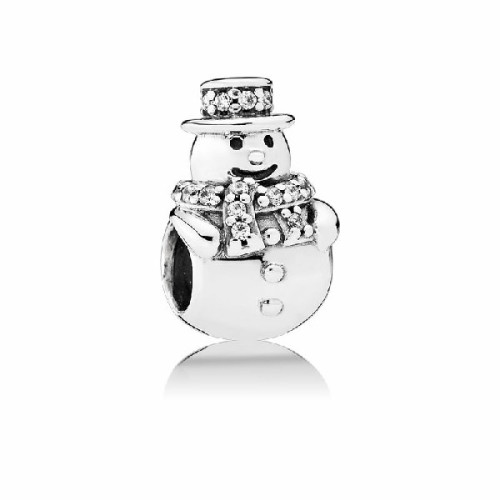 Charm Plata Circ Muñeco Nieve 792001CZ