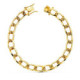 18K Pulsera Oro Amarillo Barbada Maciza 8 Mm 22Cm