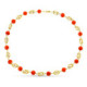 18K Collar Oro Amarillo Jaula Coral Fino Japones 9-9.5 Mm 50Cm