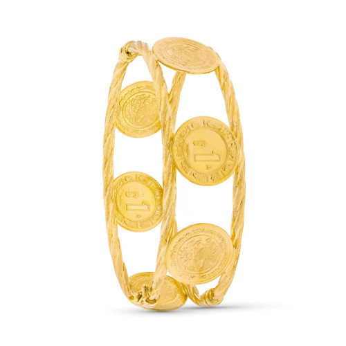 18K Pulsera Rigida Monedas 18 Mm