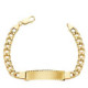 18K Pulsera Esclava Oro Amarillo Barbada Hueca 21.5 Cm