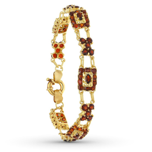 18K Pulsera Oro Amarillo Granates