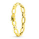 18K Pulsera Oro Amarillo Eslabon Oval Y Cruz