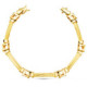 18K Pulsera Oro Amarillo Eslabones Y Cuadrados Ancho 8 Mm Largo 20 Cm