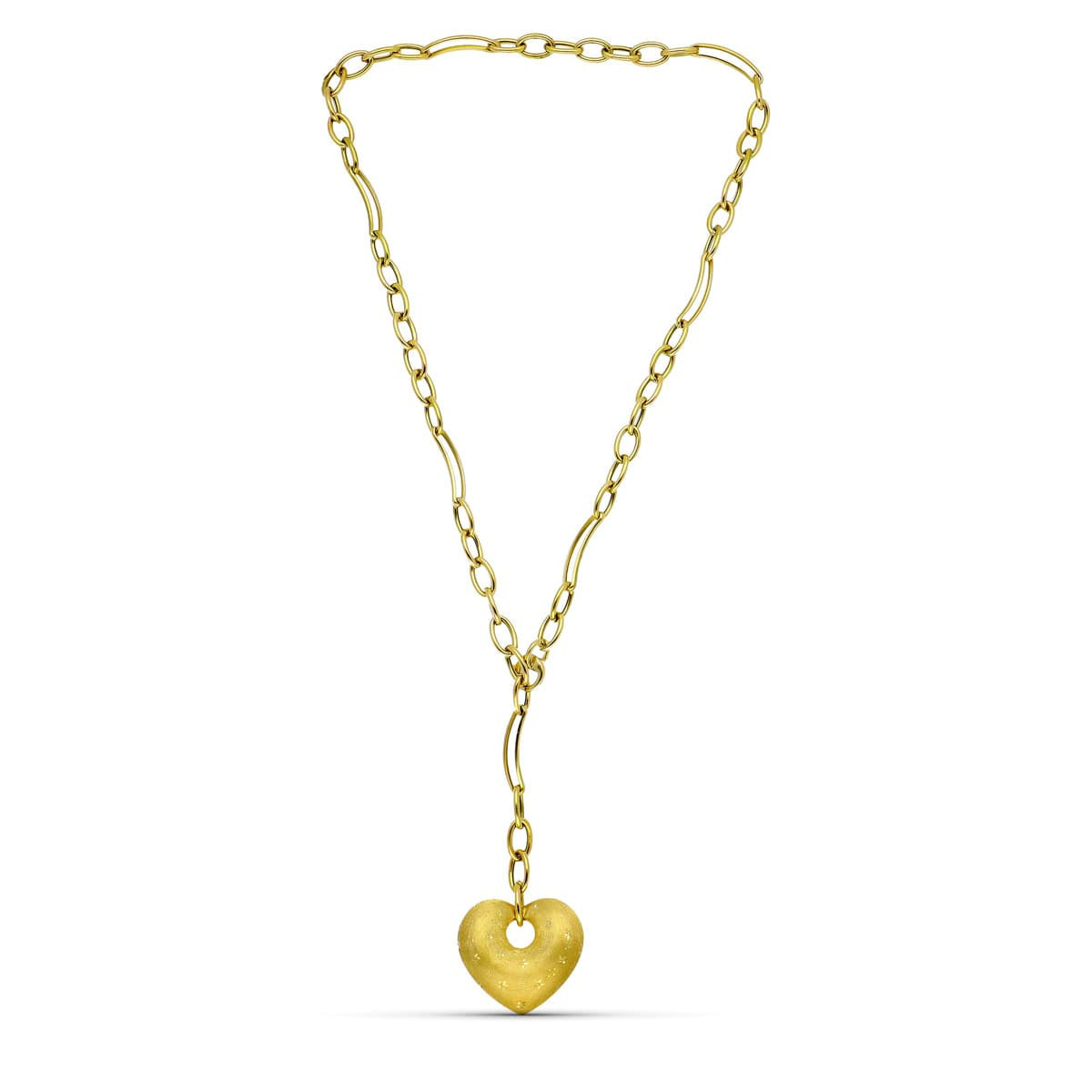 18K Gargantilla Oro Amarillo Hueca Corazon