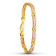 18K Pulsera Oro Amarillo Tramos Piedras Rosa