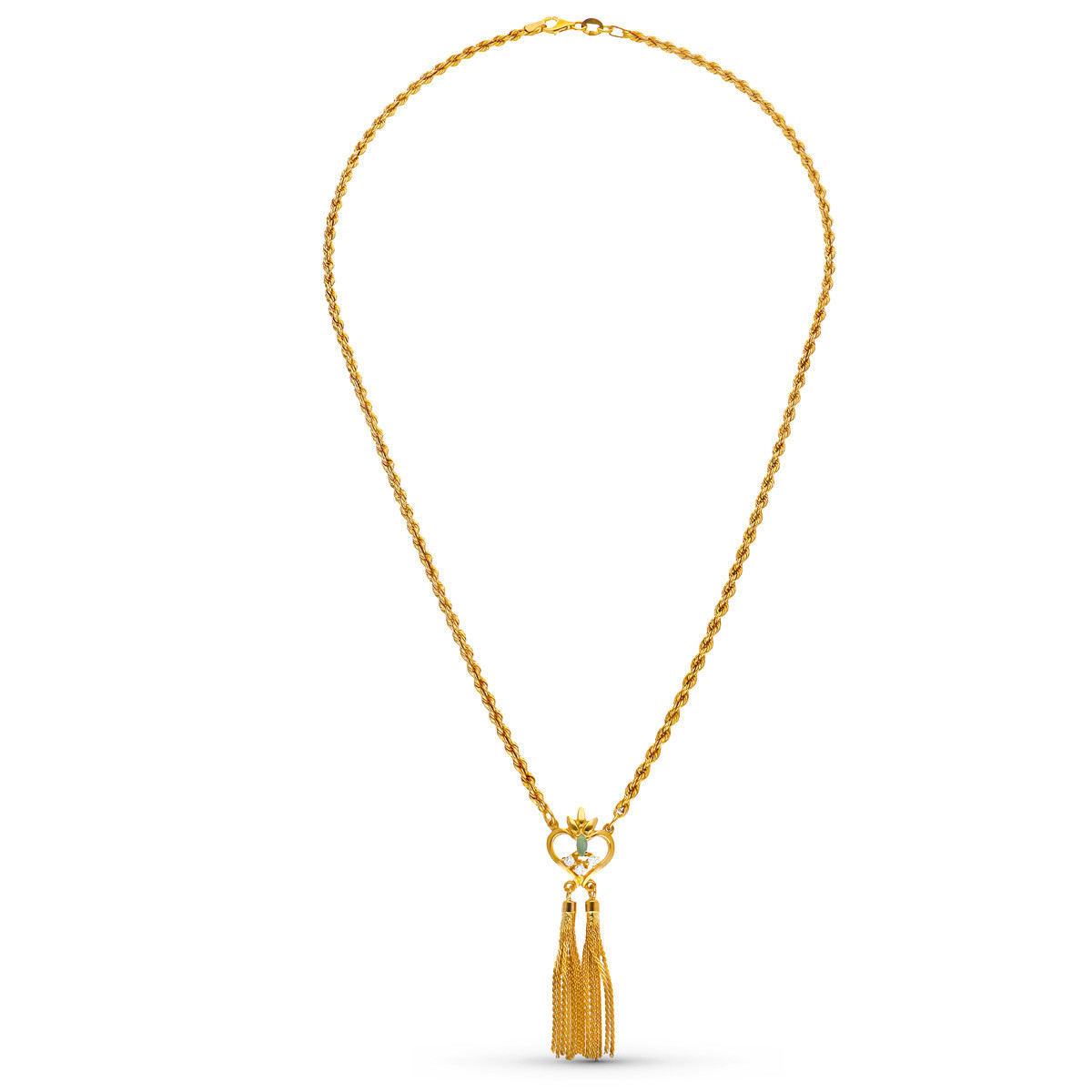 18K Gargantilla Oro Amarillo Zafiro Cordon 50Cm