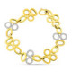 18K Pulsera Oro Bicolor Eslabones Ovales Circonitas Ancho 17 Mm Largo 19 Cm