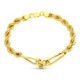 18K Pulsera Oro Amarillo Salomonico Alternado Eslabon Cartier 20 Cm 6.5 Mm