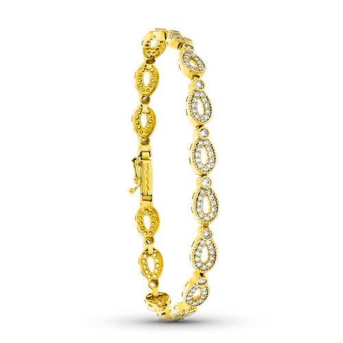 18K Pulsera Oro Amarillo Circonitas