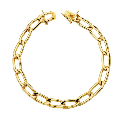 18K Pulsera Oro Amarillo Bilbao Hueca 22 Cm