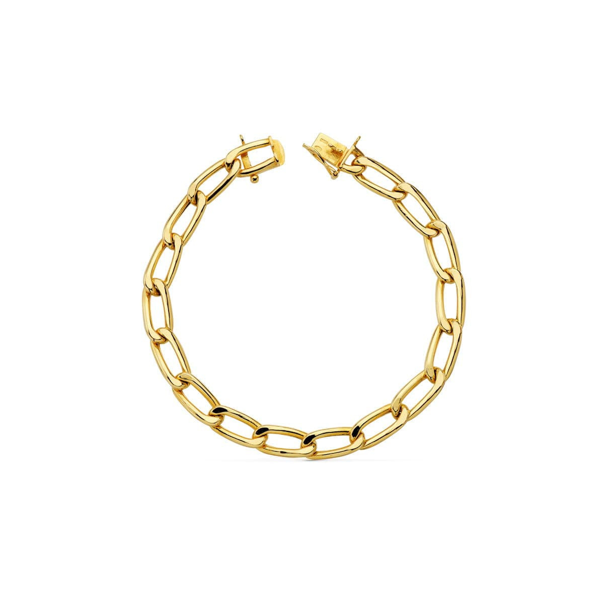 18K Pulsera Oro Amarillo Bilbao Hueca 22 Cm