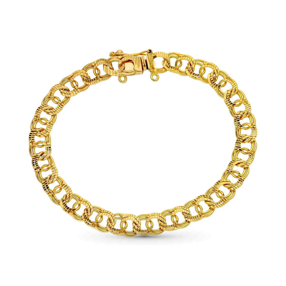 18K Pulsera Oro Amarillo Hungara 20.5 Cm 7 Mm