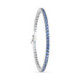 18K Pulsera Oro Blanco Piedras Azules 19 Cm