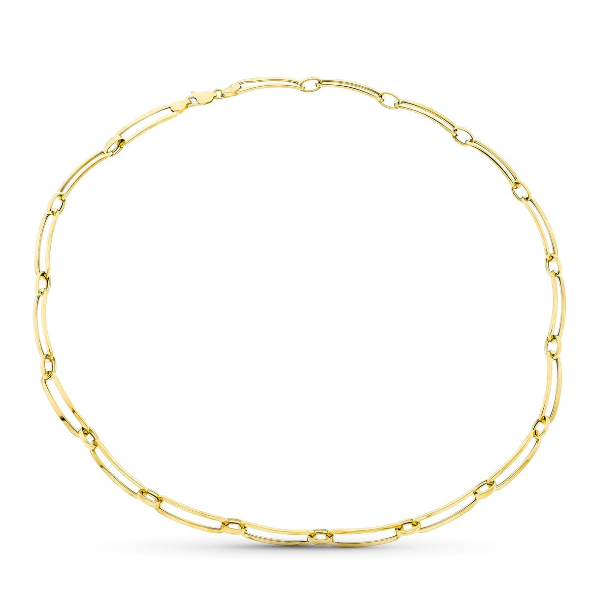 18K Collar Oro Amarillo Eslabon Alargado