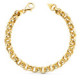 18K Pulsera Oro Amarillo Rolo Hueca Ancho 7 Mm Largo 19 Cm