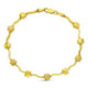 18K Pulsera Oro Amarillo Flores Mate Y Brillo