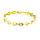 18K Pulsera Oro Amarillo Hojas Con Circonitas