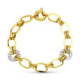 18K Pulsera Oro Bicolor Eslabones Hueca 19 Cm Peso 9.90 Gr